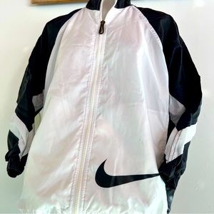 Vintage 90s Nike swoosh windbreaker jacket black white rare men m